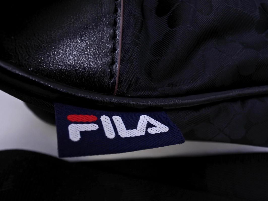 FILA フィラ クローバー柄 2WAY ショルダー トート バッグ 黒 ■■ レディース