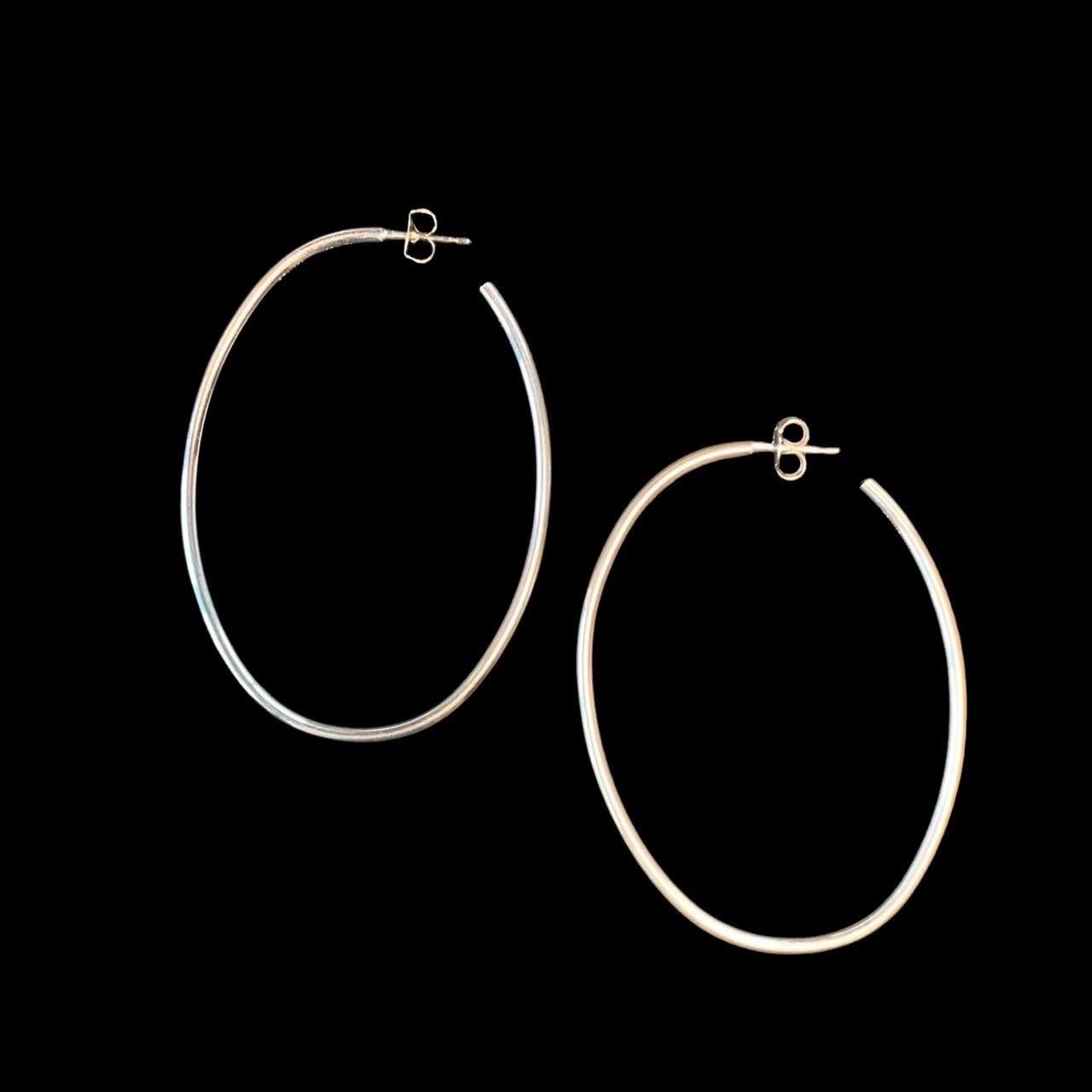 CELINE セリーヌ アクセサリー ピアス シルバー フープ 楕円 SCA4128