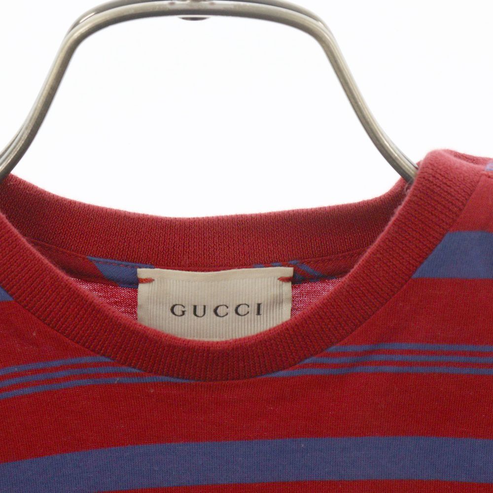 GUCCI (グッチ) ヴィンテージロゴプリント ボーダー半袖Tシャツ キッズ