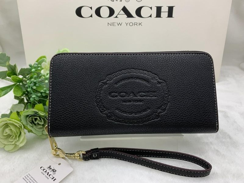 コーチ 長財布 COACH 財布 メンズ ストラップ付き ヘリテージ ブラック プレゼント ロング ジップ ラウンドファスナー ウォレット アコーディオン ファッション 新品 未使用CN353 C343-25