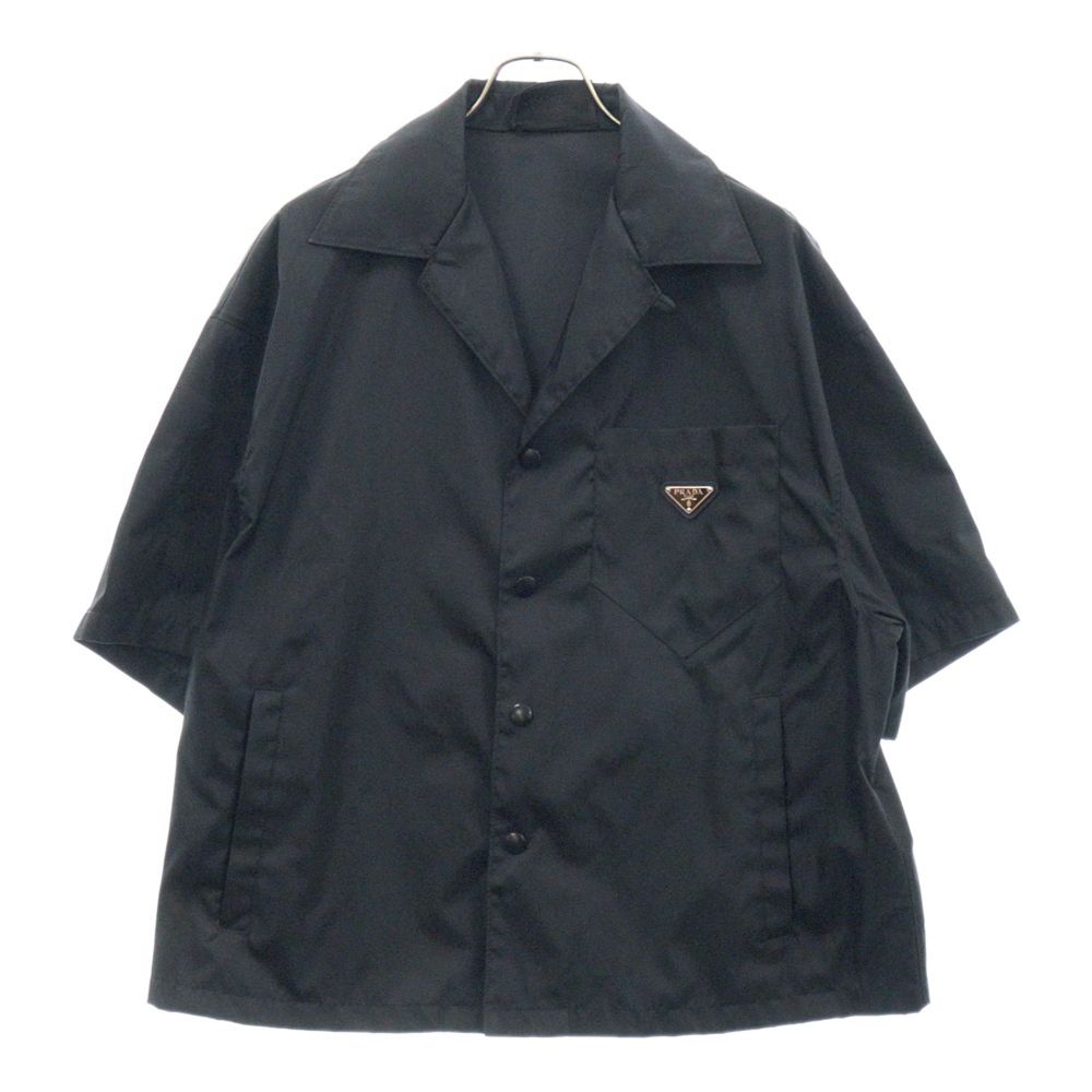 プラダ サイズ:XXL  SC449 S182 1WQ8 Re-Nylonトライアングルプレート半袖シャツ 中古 SB01 PRADA (プラダ) 21SS RE-NYLON Triangular plate nylon short sleeve