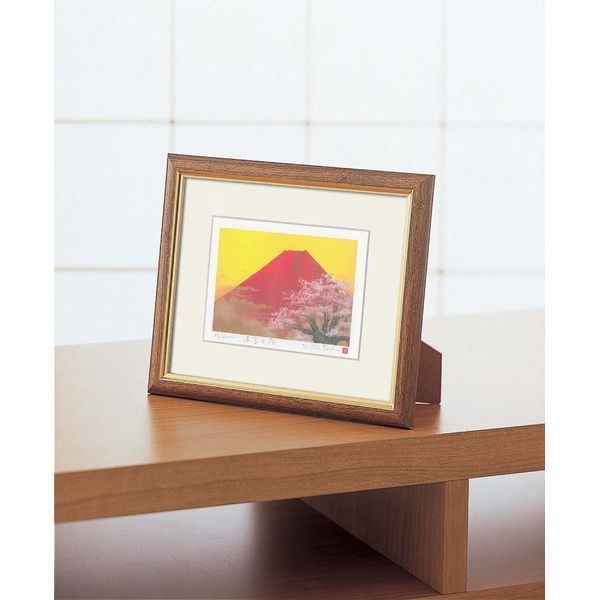 吉祥赤富士桜　額付き　シルク　絵画 Amazon.co.jp: 吉岡浩太郎・吉祥赤富士桜(絵画・版画） : 吉岡