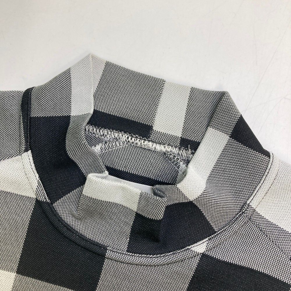 サイズ：4 RUSSELUNO ラッセルノ  ハイネック 長袖Tシャツ ルチャ チェック柄 ブラック系 [240101441250] ゴルフウェア メンズ ストスト サイズ：4 RUSSELUNO ラッセルノ ハイネック 長袖Tシャツ ルチャ