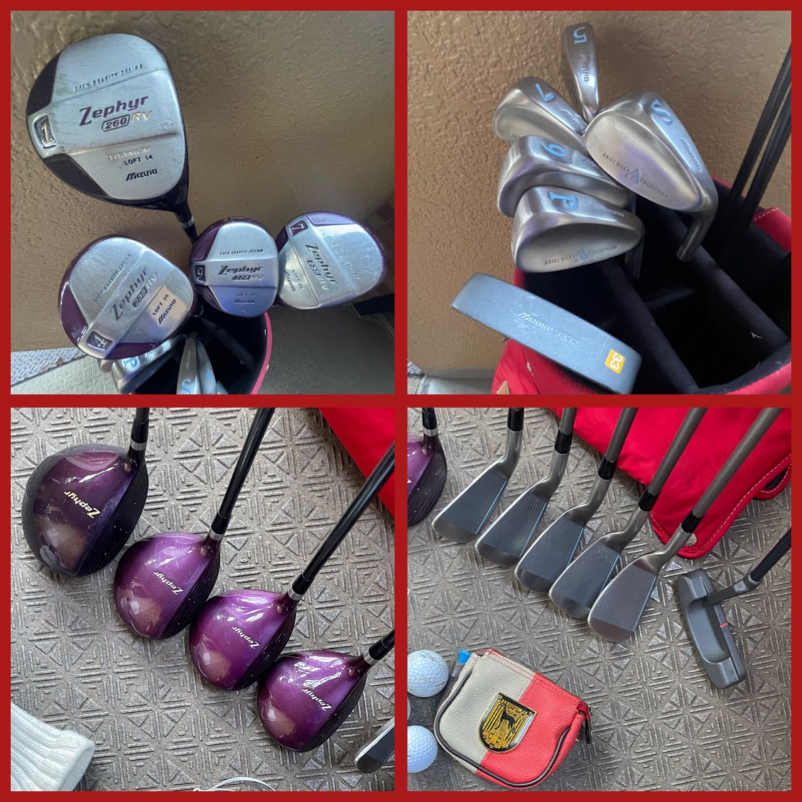 ミズノ レディースウッド 4本セット 送料込み・レディースセット(ミズノ) 、ウッド4本付き10本セットは