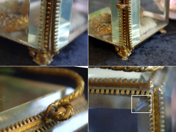 フランス アンティーク ガラス ジュエリーボックス ジュエリー