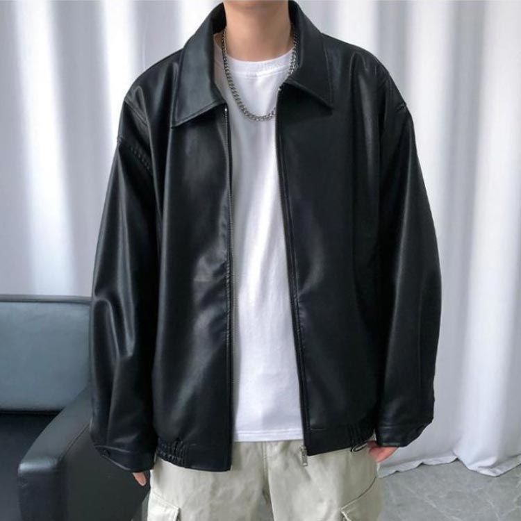 ブルゾン メンズ レザージャケット 合皮 フェイクレザー PU