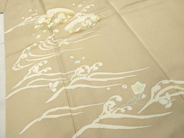 平和屋着物□訪問着 駒刺繍 立波花文 金彩 正絹 逸品 AAAY7446cs