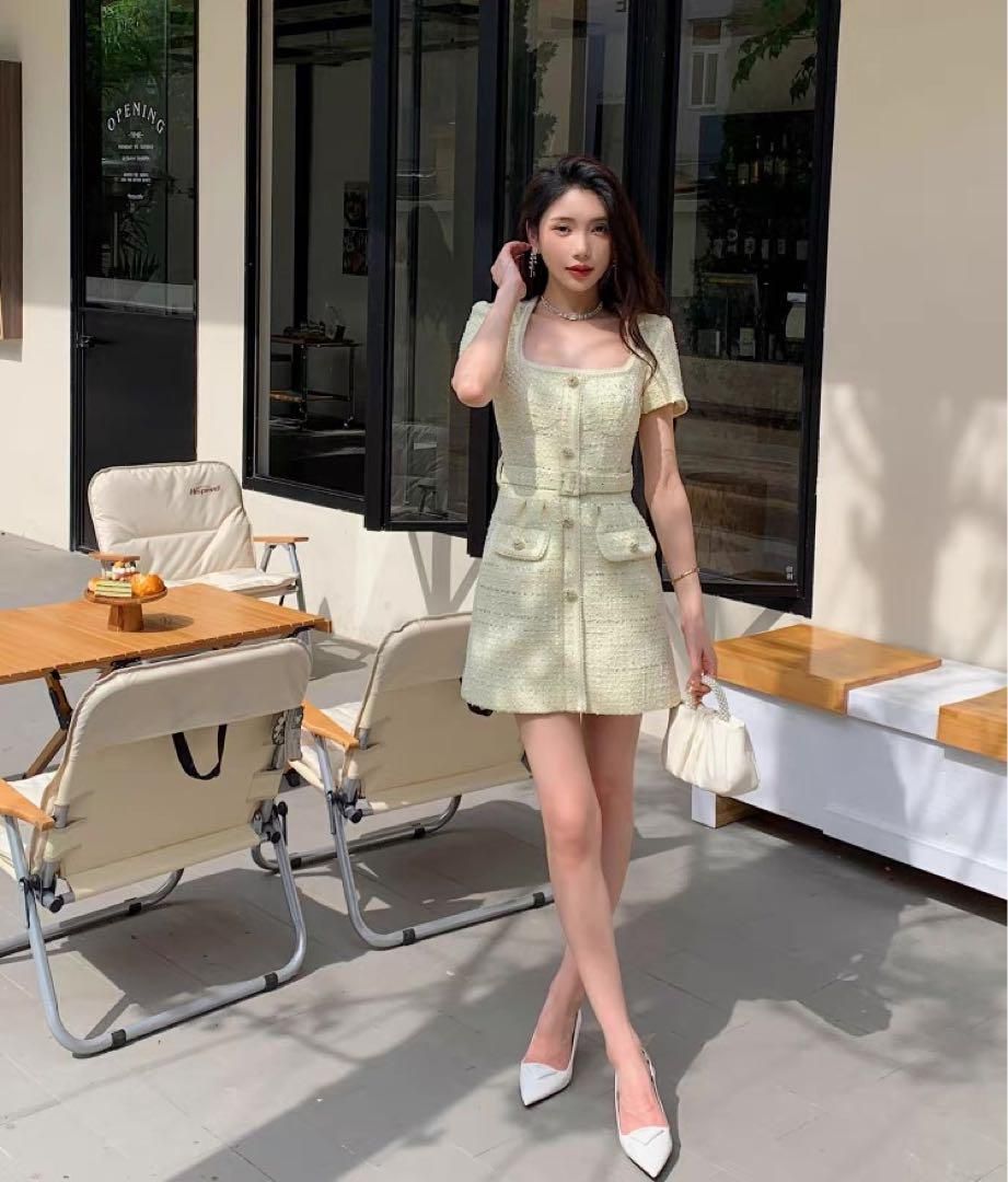 フレンチミニワンピ 高見え春夏モテ服デート用ドレス