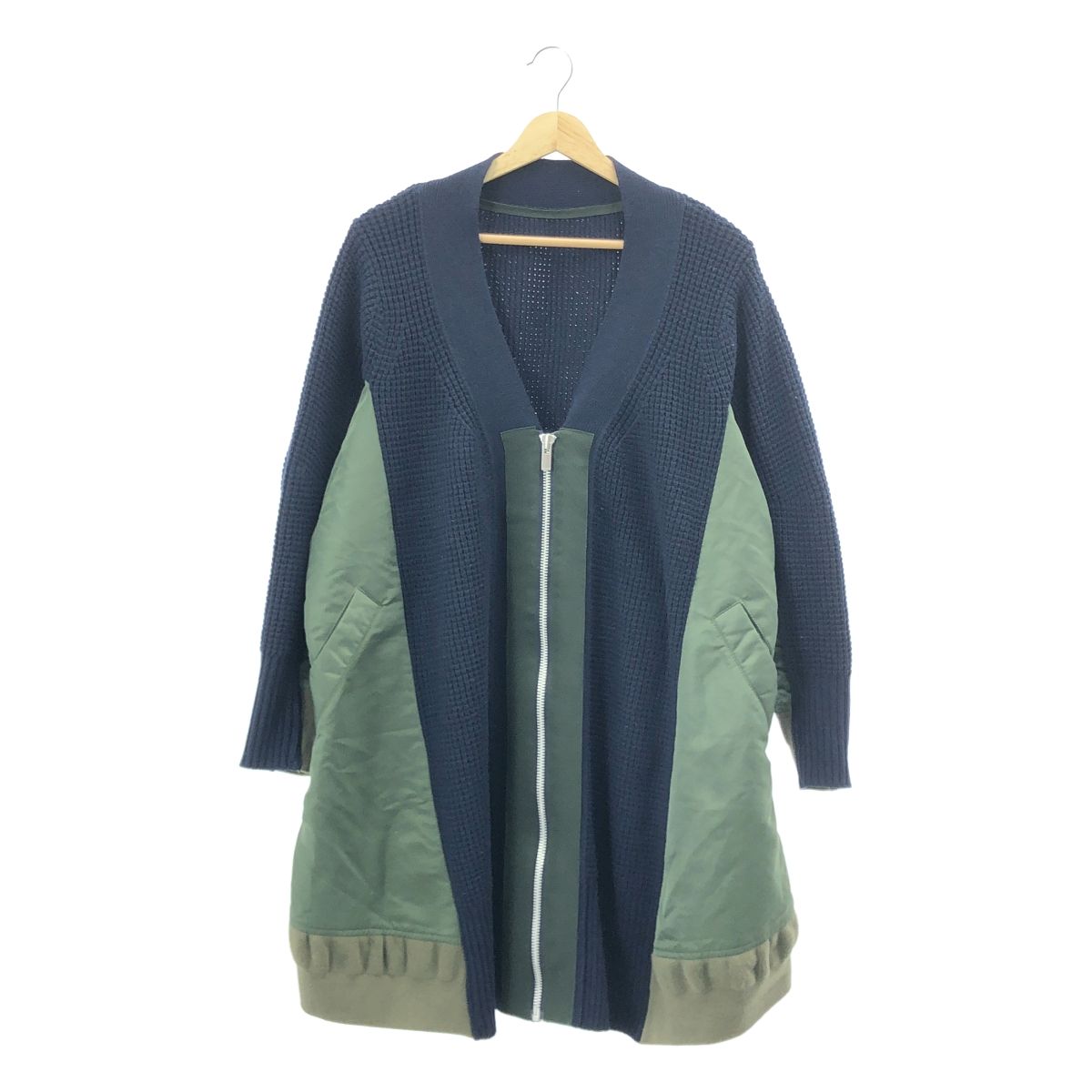 sacaiナイロン×ニットジップカーディガン 【公式通販】