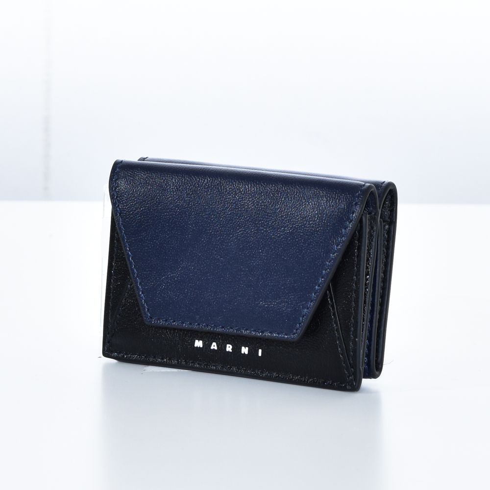 マルニ MARNI メンズ 財布 3つ折り財布 ロゴ ネイビー コンパクト PFMI0052U0