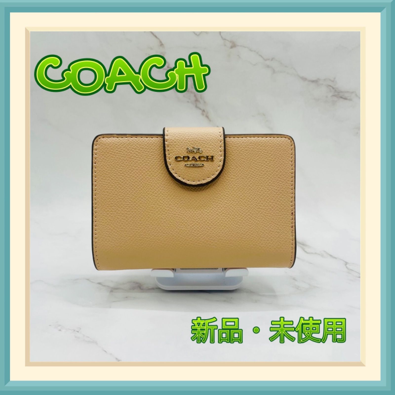 COACH ミディアムコーナー ジップウォレット ベージュ - Shino - メルカリ