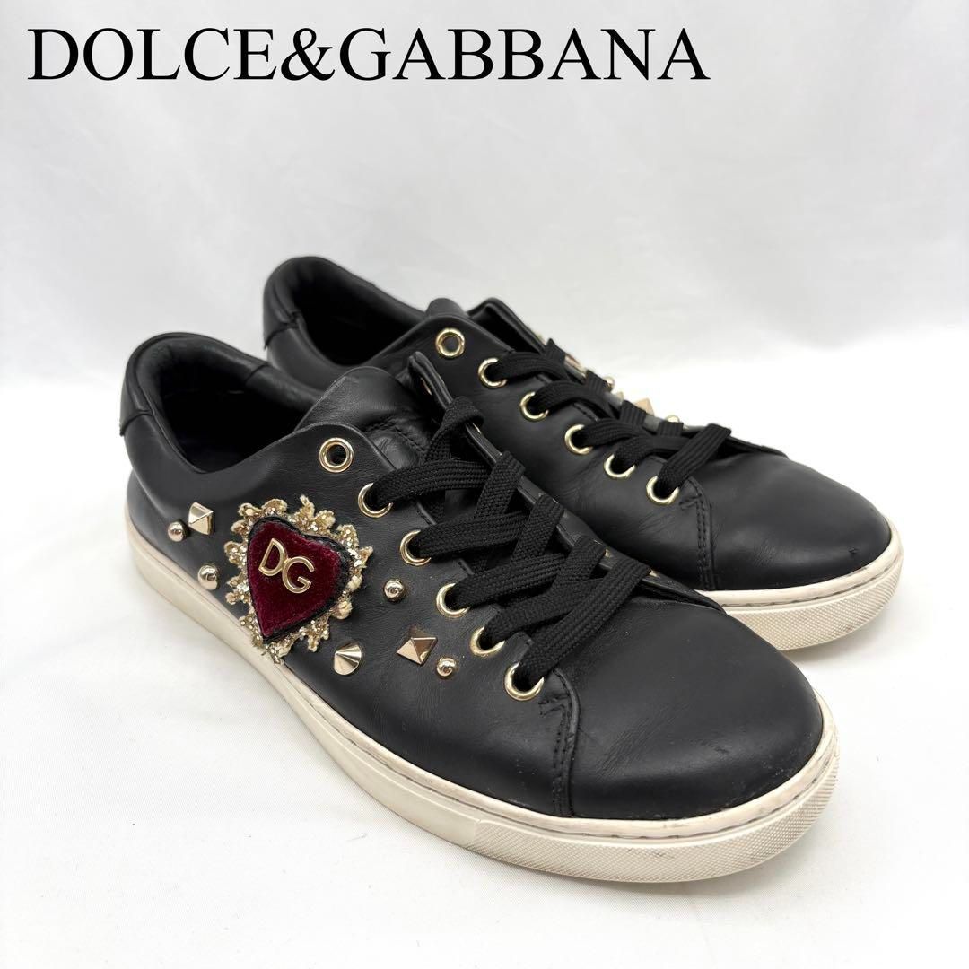 DOLCE&GABBANA ドルチェ&ガッバーナ レザー スニーカー スタッズ