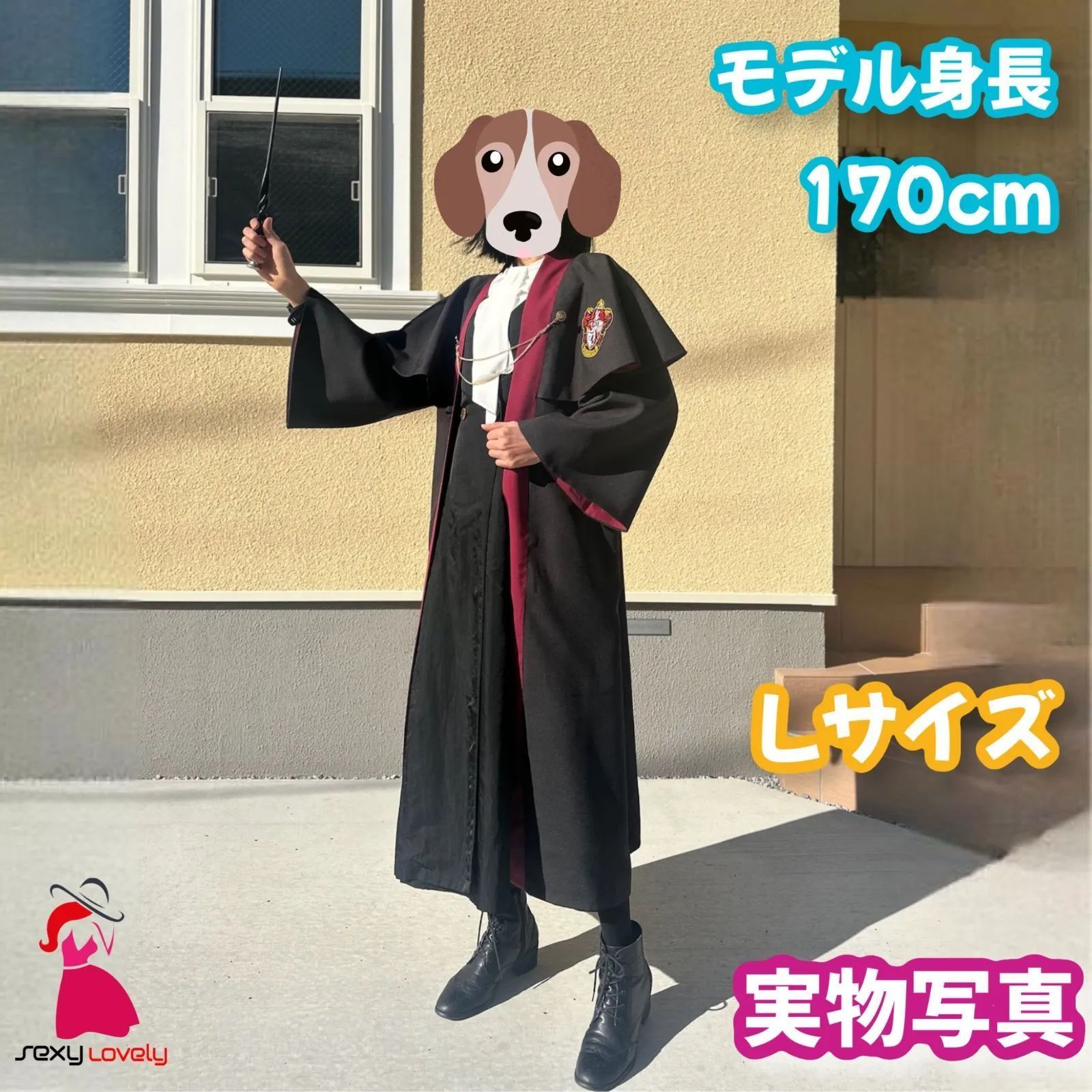美品◆ハリーポッター ローブ USJ 公式 M グリフィンドール スタジオツアー M USJ公式 正規品 ハリーポッターローブ グリフィンドール コスプレ