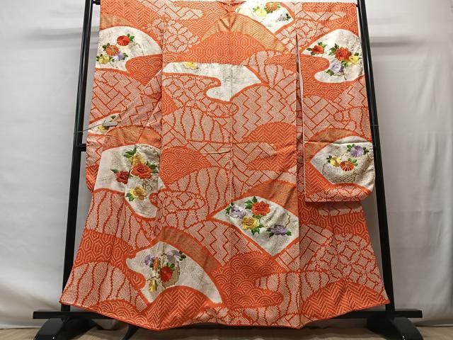 平和屋着物□豪華振袖 駒刺繍 絞り 重ね山草花文 金銀彩 正絹