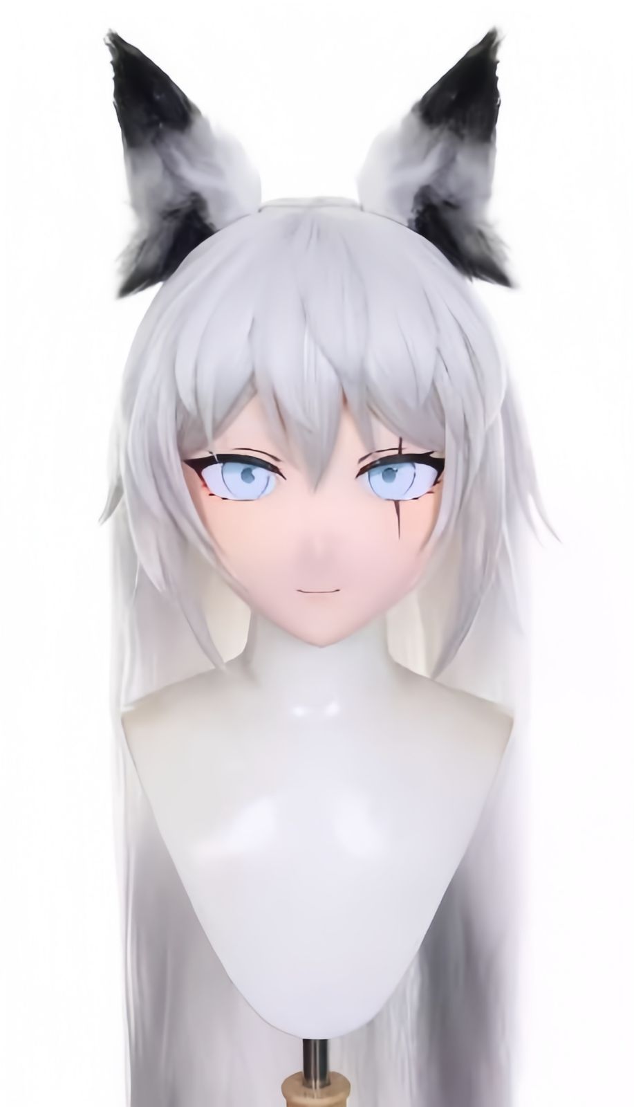 全頭マスク カツラ付き ロック付き NO.1178 フルマスク ドール ヘッドロリータ人形 コスプレ 変身 仮装 着ぐるみ 二次元美少女