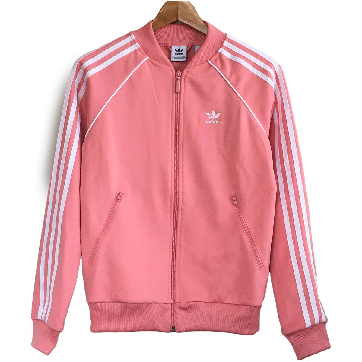 アディダス　トラックジャケット　ピンクライン　黒タグ　トレフォイルロゴ 古着 adidas アディダス トラックジャケット ジャージ