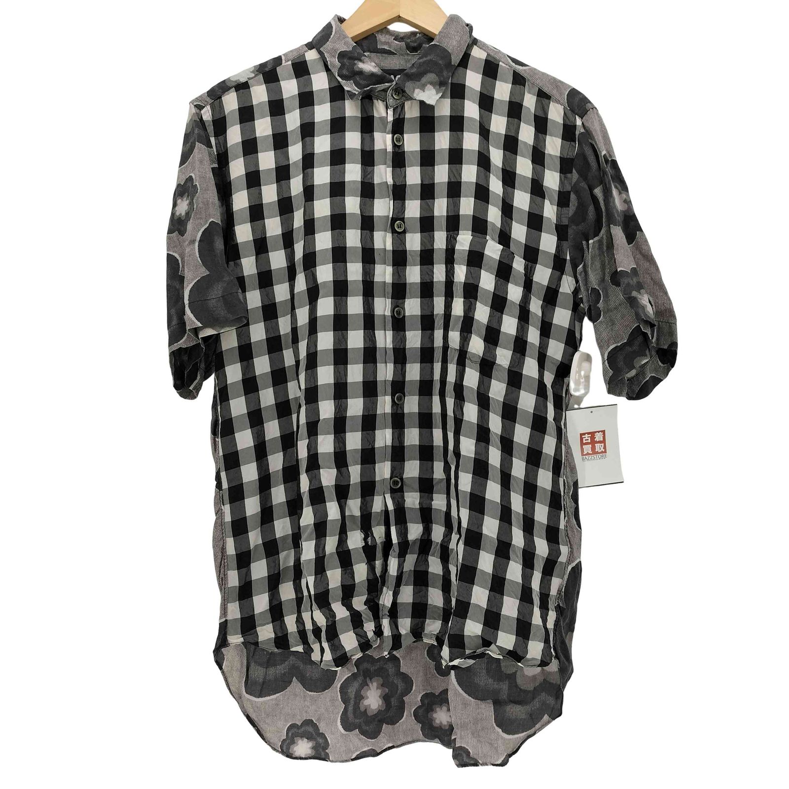 2014SS◎美品】ブラックコムデギャルソン 切替 半袖シャツ black COMME