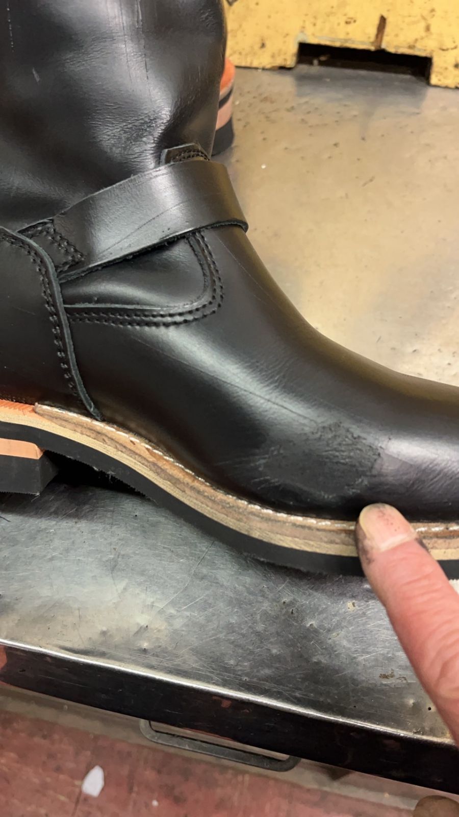 YOSKE 本革ダメージ加工 エンジニアブーツ ブラック Yosuke 本革