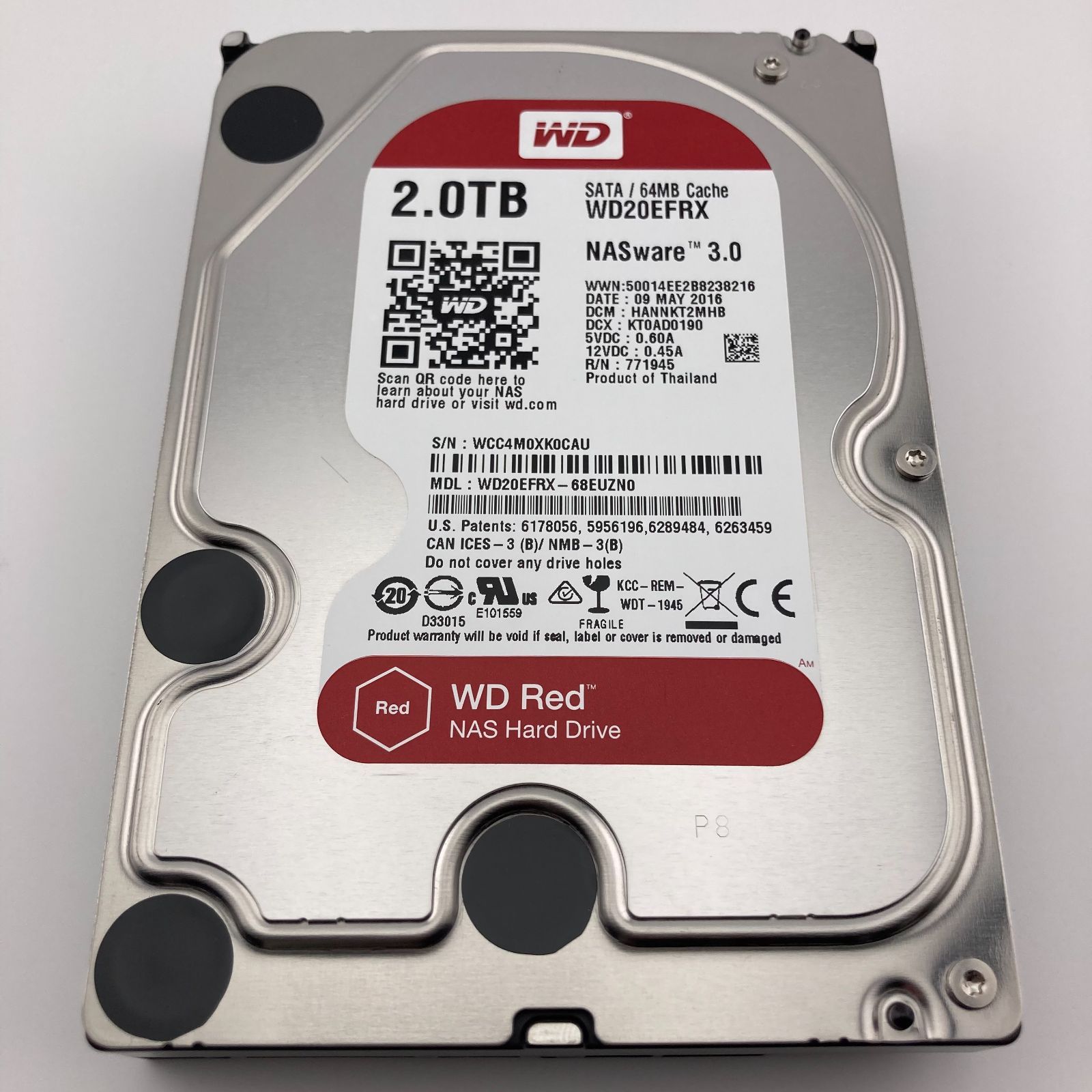 HDD 内蔵ハードディスク 3.5インチ 2TB WD Red NAS用 WD HDD 内蔵ハードディスク 3.5インチ 2TB Green WD20EZRX