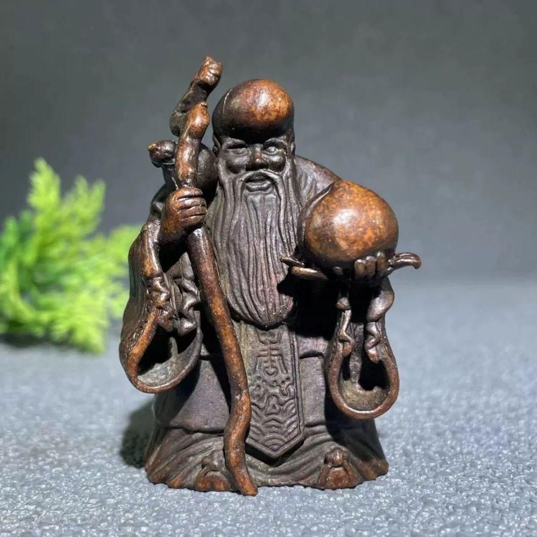 長寿仏 仏像 寸仏 銅器 彫刻 装飾品 工芸品 美術品 置物 蔵友館蔵品・銅製・金鍍・彩繪・長寿仏】・希少珍品・置物・賞物