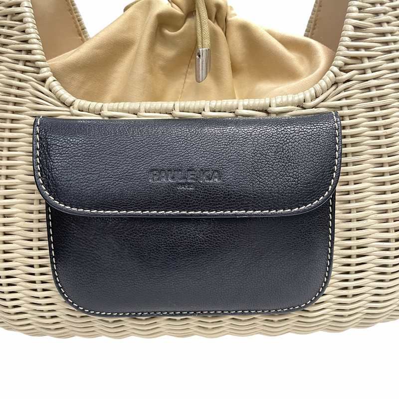 ポールカ PAULE KA バスケット かごバッグ ハンド 巾着 ロゴ