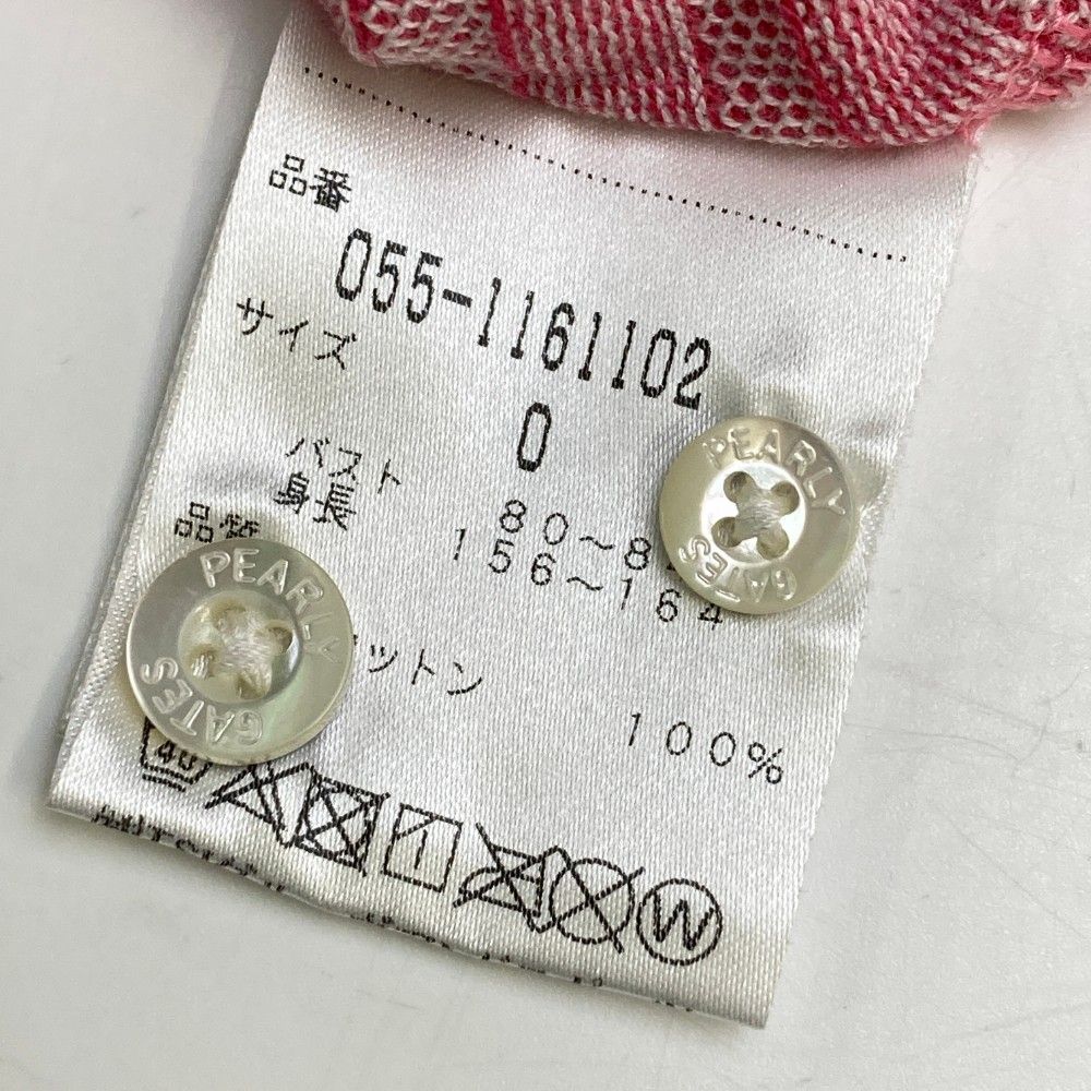 サイズ：0 PEARLY GATES パーリーゲイツ 長袖ポロシャツ ボタン
