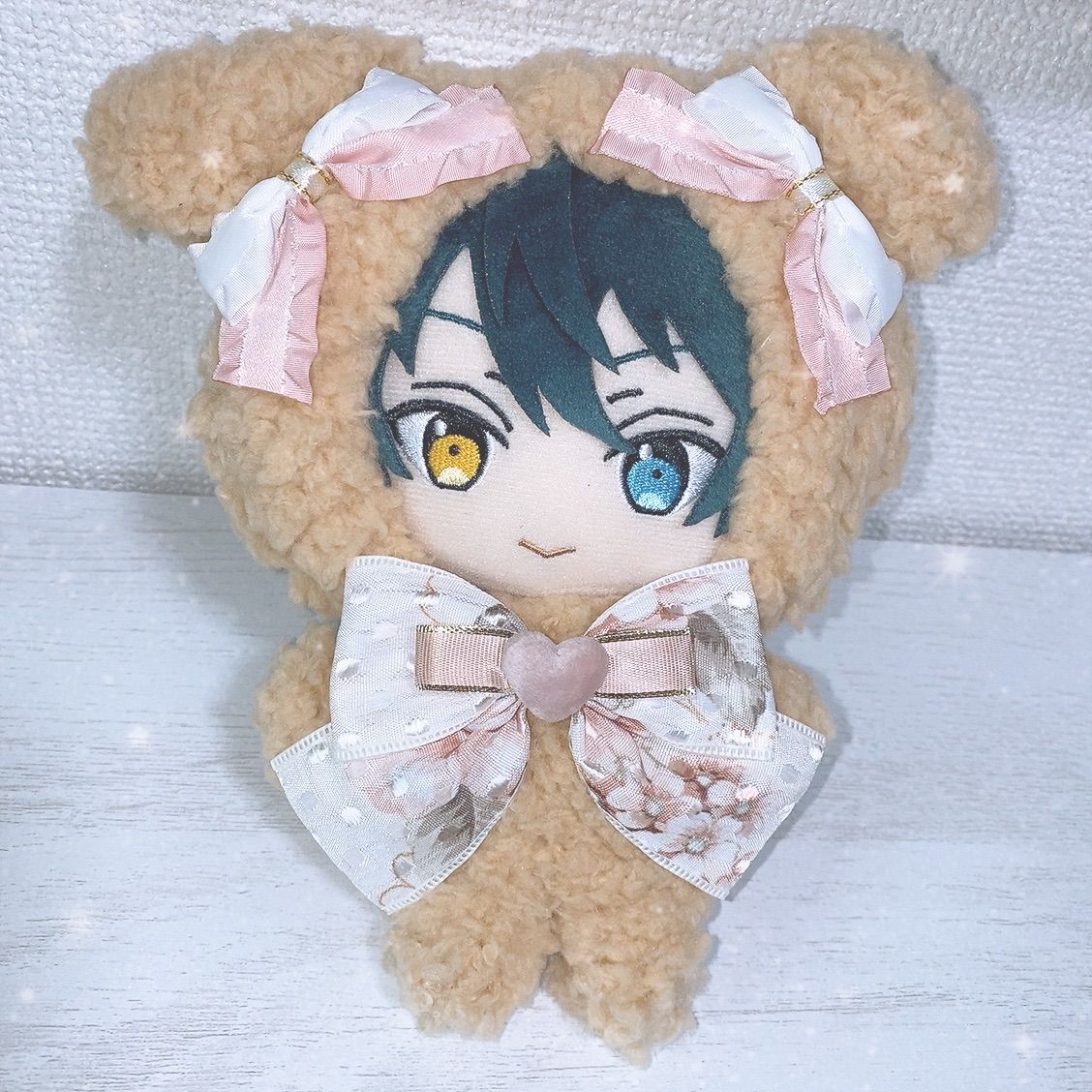 あんスタ♡新衣装♡16cm♡たれみみわんこ♡おすわりぬい服(ブルー) あんスタ ぬい服 【垂れ耳うさぎ ヒョウ柄 着ぐるみ】 - † No Messiah‬
