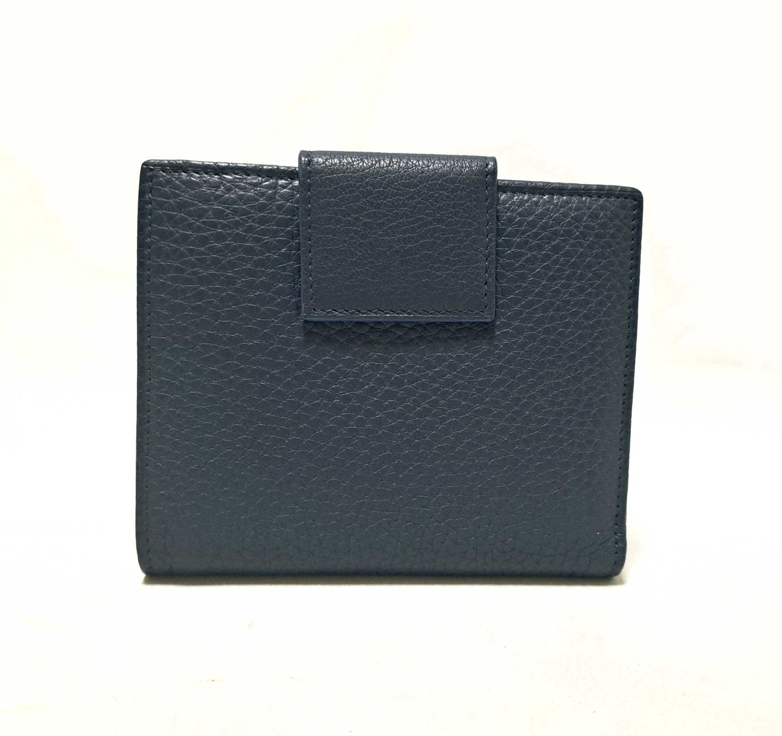 新品同様 ブルガリ 長財布 二つ折り 財布 ブルー 青 レザー