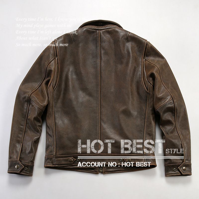 1.4mm カウハイド 1930s トラッカースタイル シングルライダース ギフト レザージャケット 染料仕上げ 牛革