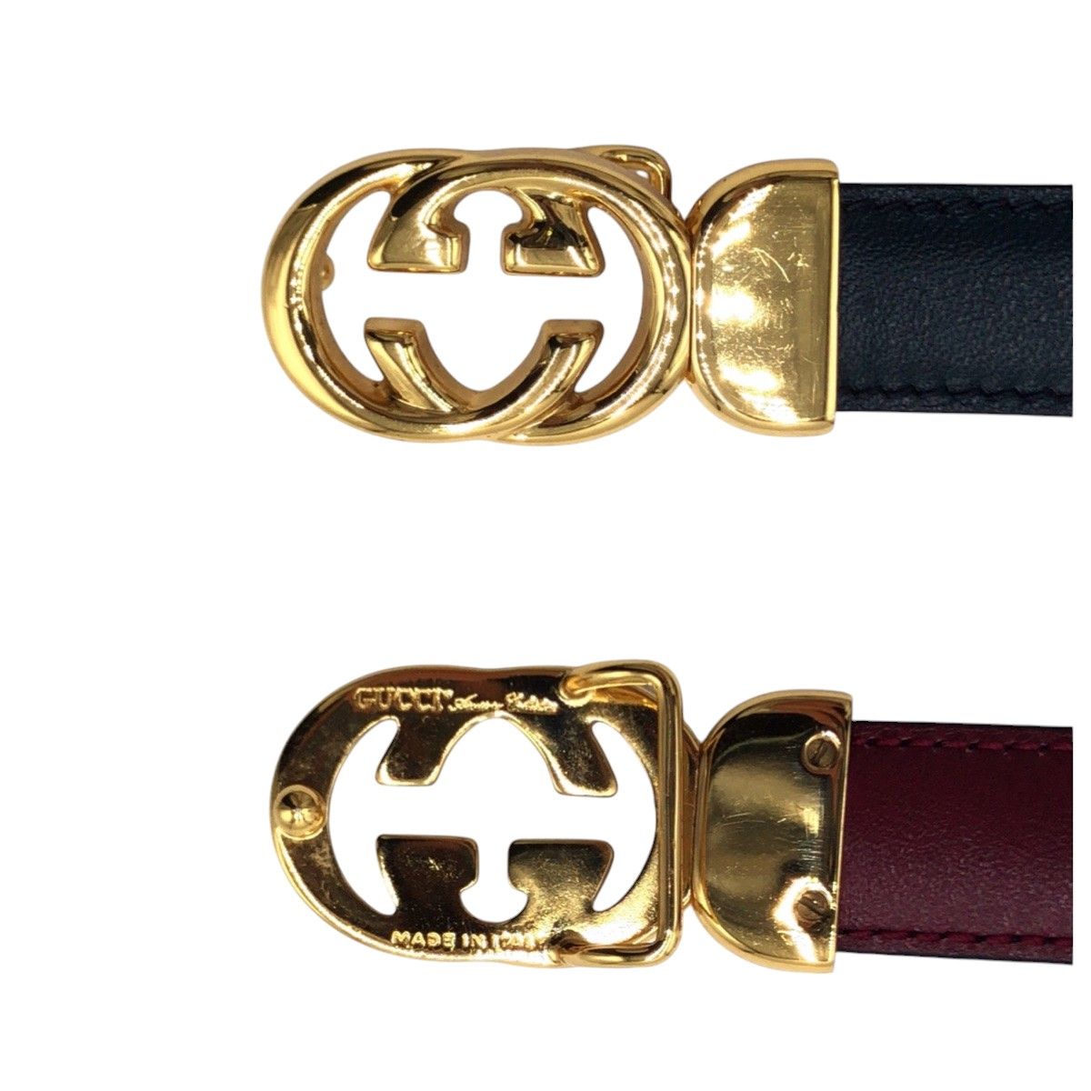 GUCCI GGロゴ ベルト ネイビー レッド