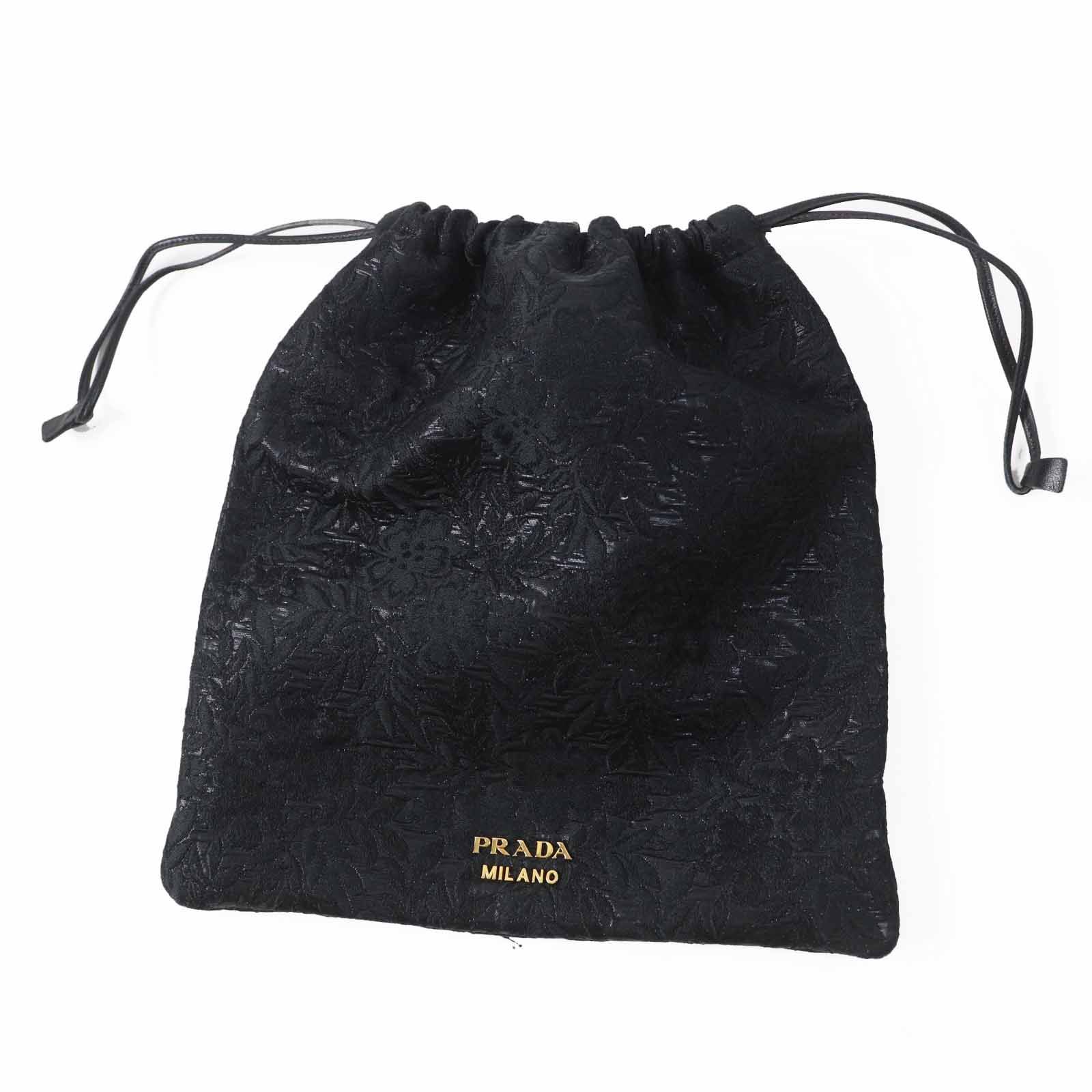 極美品◎PRADA プラダ 1MU001 ウール シルク ロゴ金具