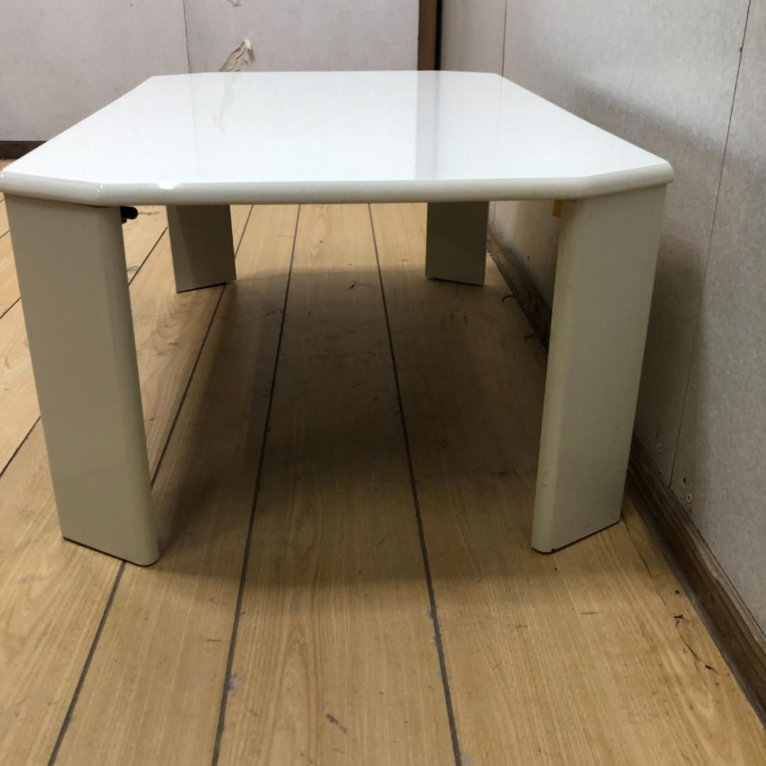 センターテーブル 白 リビングテーブル 折り畳み式 展示品 中古品