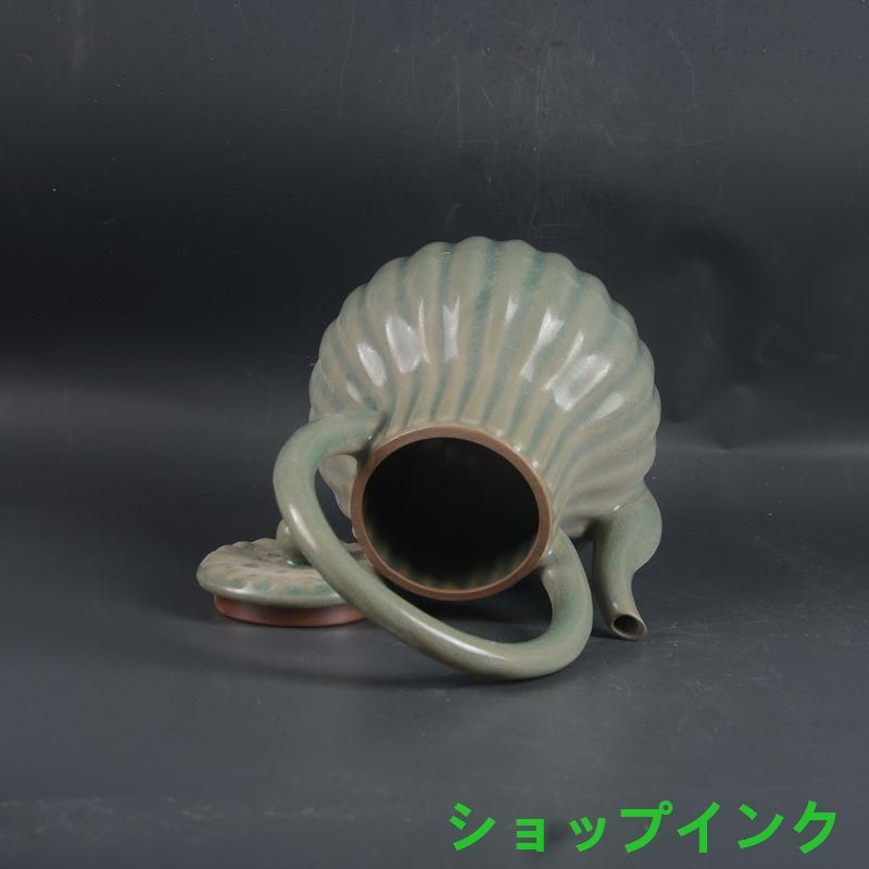 汝窯瓜稜紋提梁壺 茶壺 景徳鎮 茶道工芸品 美術品 置物 汝窯瓜稜紋提梁壺 茶壺 景徳鎮 茶道工芸品 美術品 置物 - メルカリ