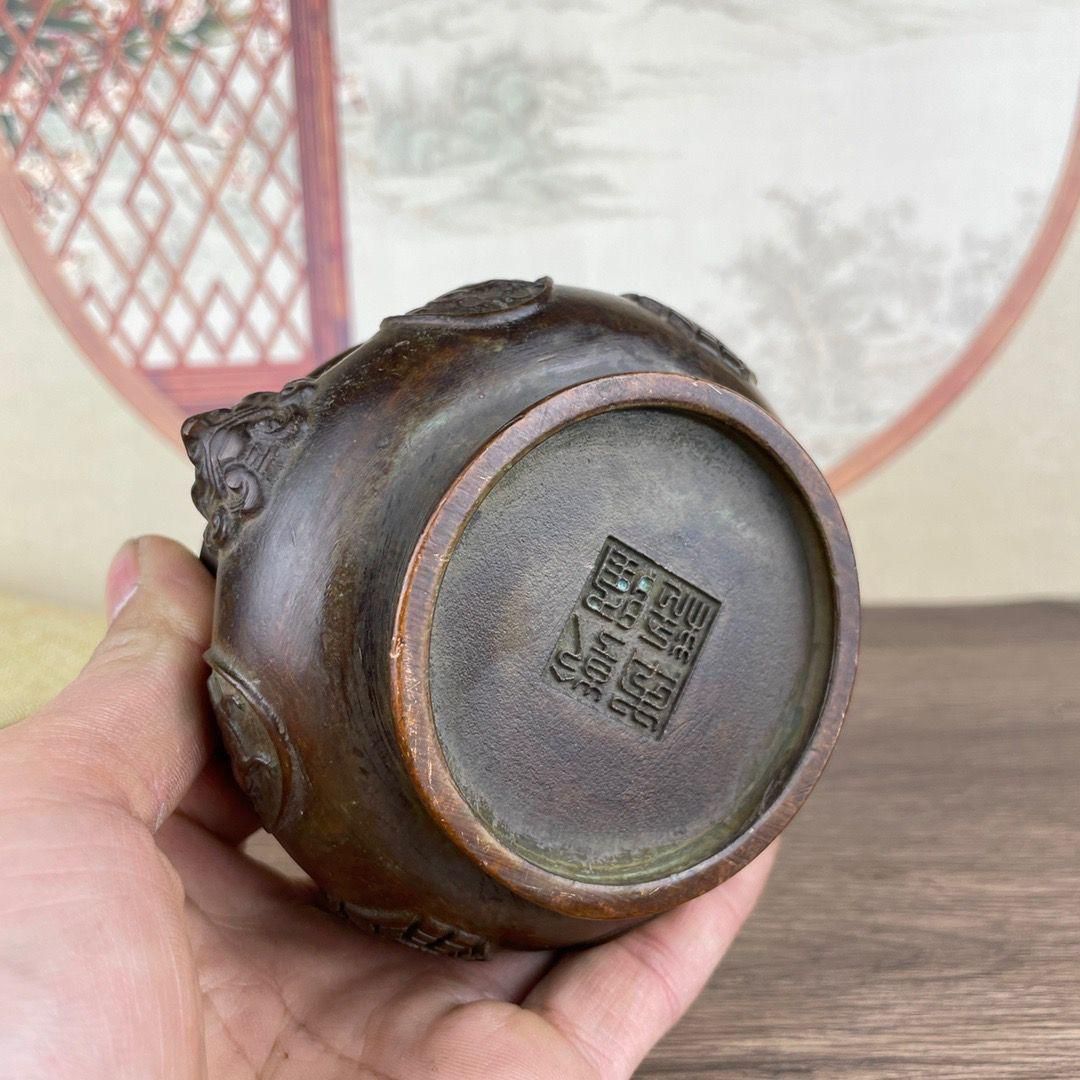 銅器 六獣銅鏡 装飾品 工芸品 置物 十二支銅鏡 装飾品 工芸品 美術