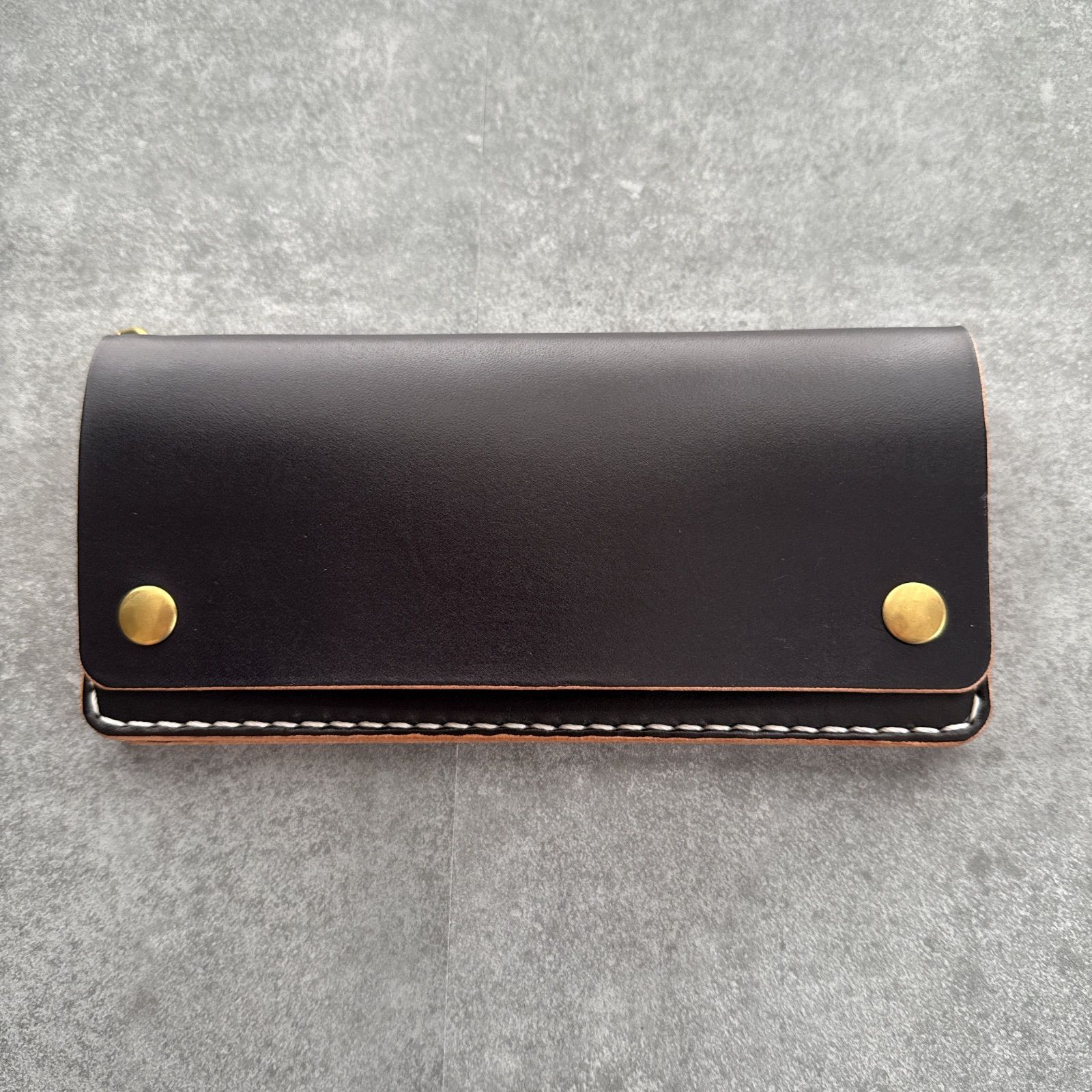 ロングトラッカーウォレット 真鍮ウォレットチェーン付き 長財布 姫路