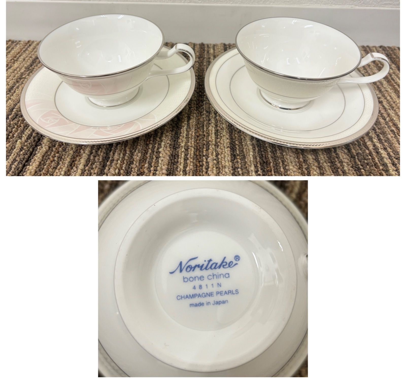 新品未使用 Noritake ノリタケ カップ&ソーサー プレート 皿 ペア 
