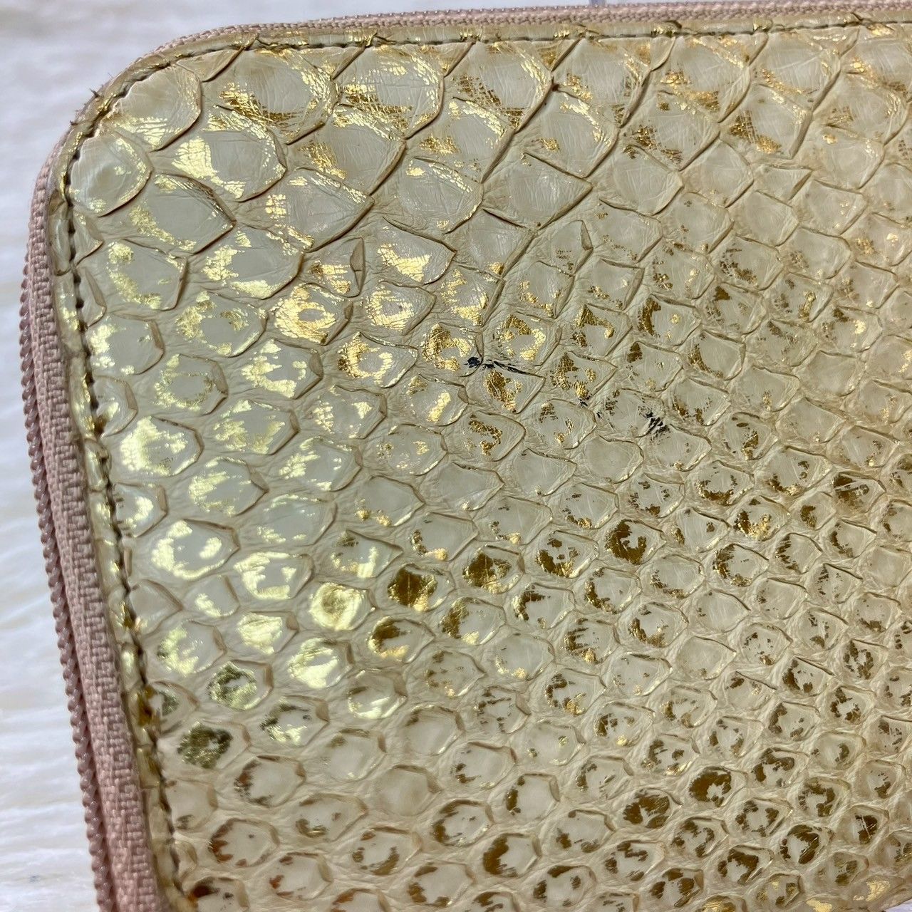 ATAO アタオ パイソン シャンパンゴールド 長財布 白蛇 L字 リュクス