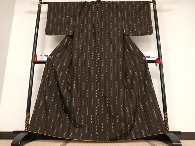 平和屋着物○上質な紬 間道 正絹 逸品 AABB0197zg