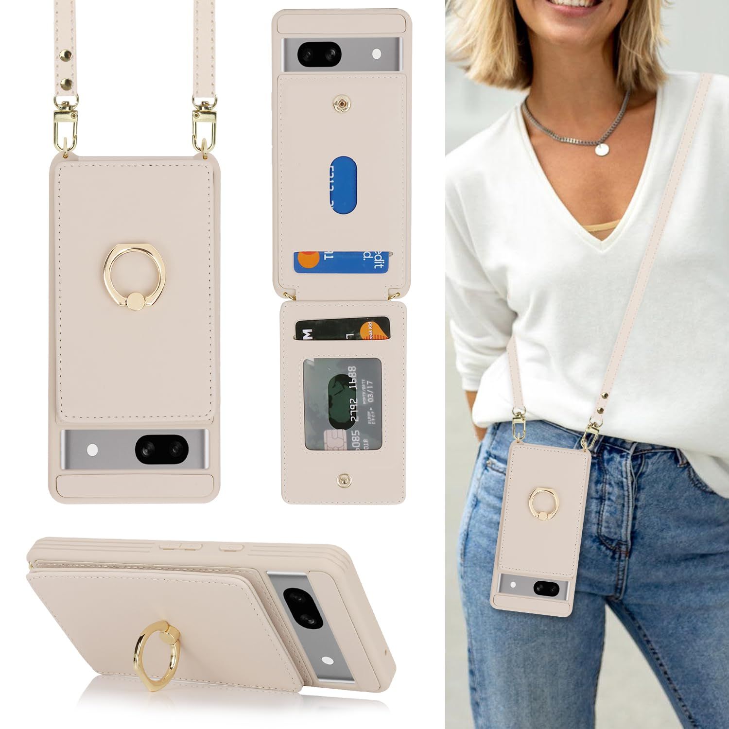 【在庫処分】Pixel Google 7a 対応 ケース 手帳型 Pixel 7a スマホ 携帯 用 ケース ショルダー Cavor クロスボディ肩掛け 首かけ 斜めがけ ショルダー ケース 背面ポケット付き【上下開】Pixel 7a手帳型