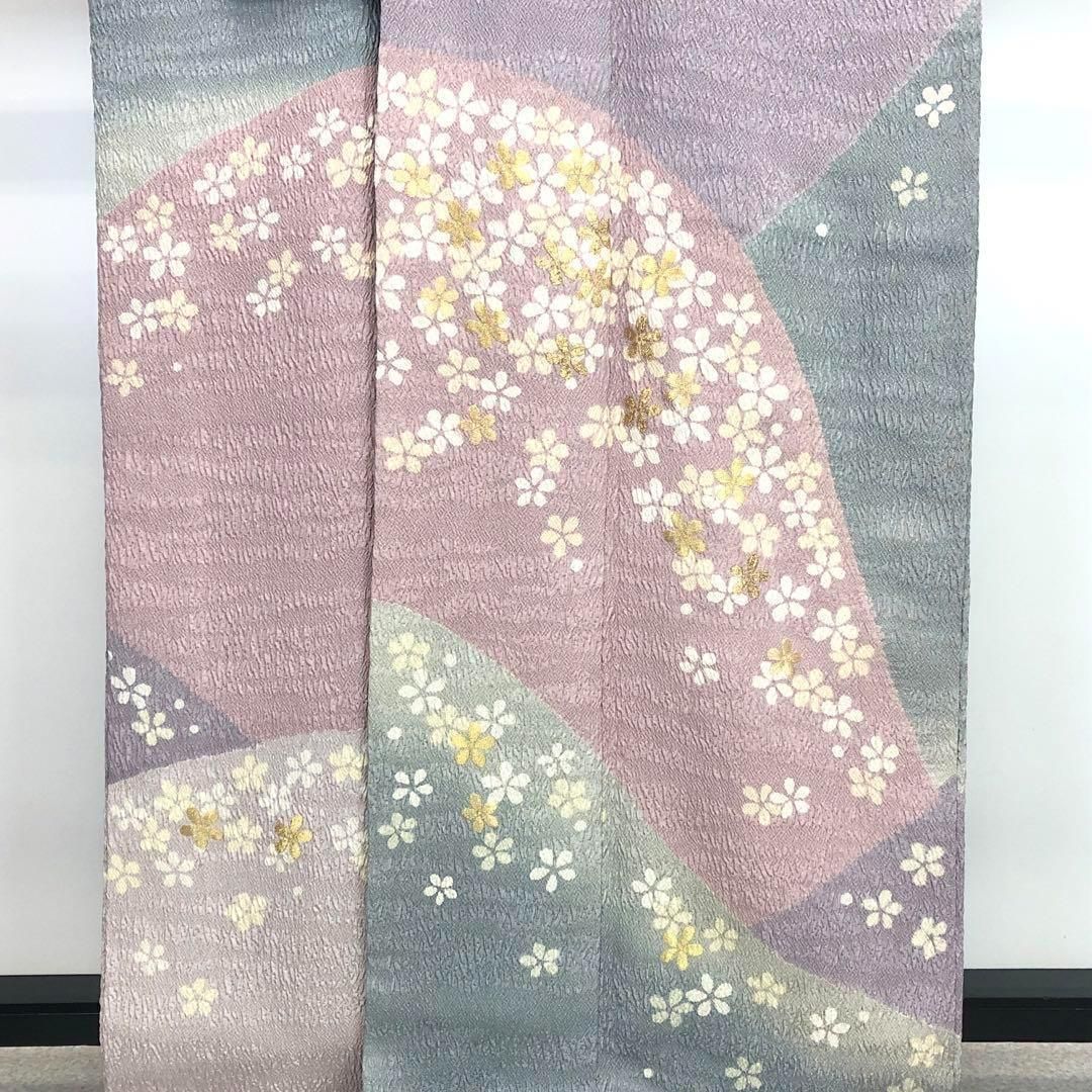 訪問着 青柳 大喜百花 鮮やかな色彩 美しい花絞り トールサイズ K-3556