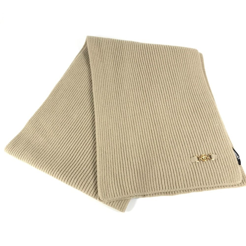 ベルサーチマフラー！ ヴェルサーチ マフラー ブラック×ベージュ