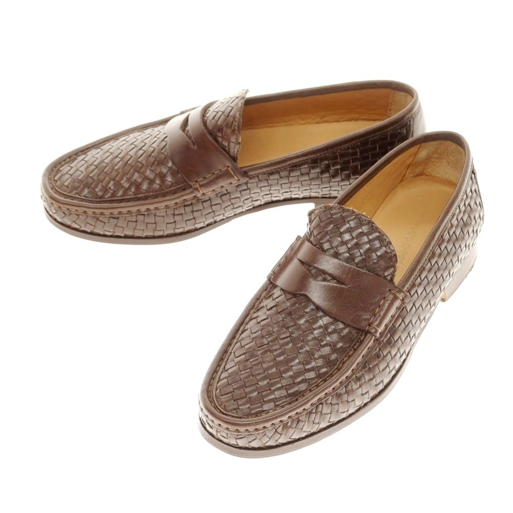 イルモカシーノ IL MOCASSINO イントレチャートレザー コインローファー ブラウン サイズ41 メンズ