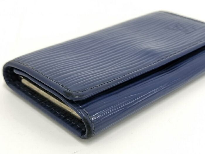 LOUIS VUITTON エピ キーケース ブルー LV Louis Vuitton エピレザー