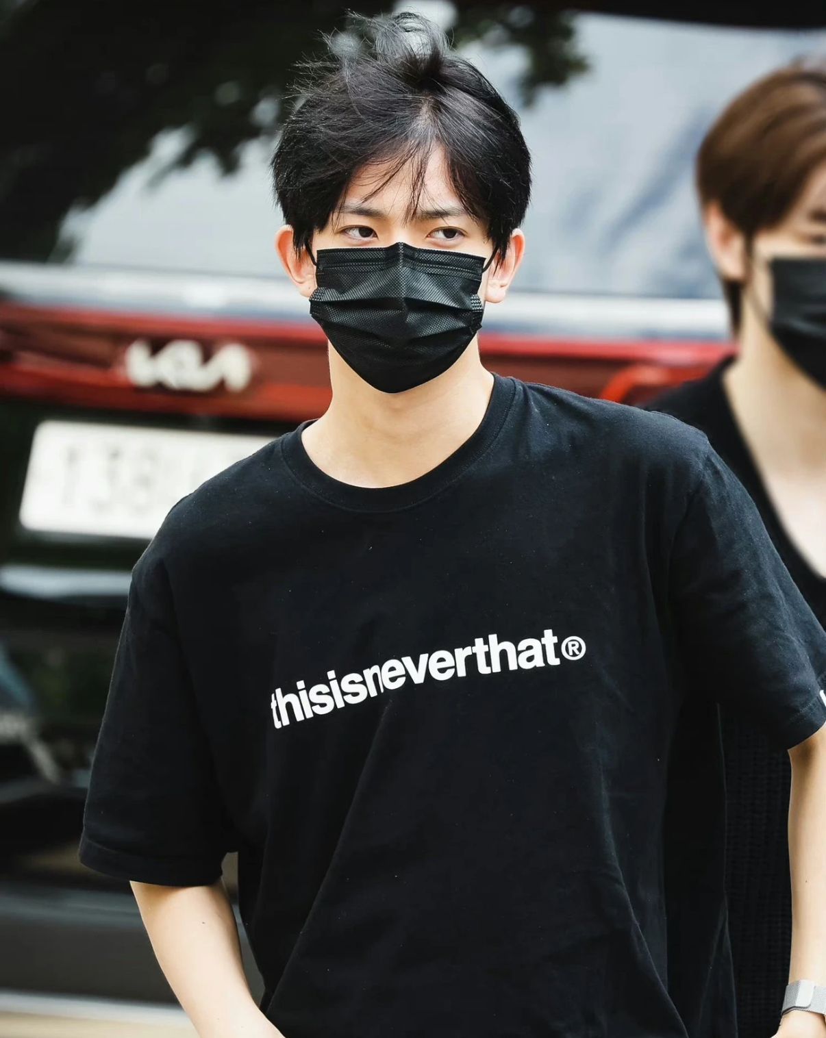 新品　韓国　ディスイズネバーザット　ネバザ　プリント　半袖Tシャツ　グレー　M プリント Tシャツ グレー（灰色）系 thisisneverthat