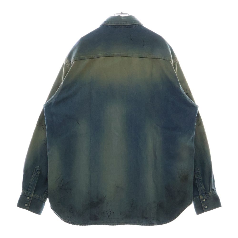 UNIFORM EXPERIMENT ユニフォームエクスペリメント 24AW DENIM SHIRT ユーズド加工 スナップボタン デニム ロングスリーブ 長袖シャツ インディゴ UE‐242041 UNIFORM EXPERIMENT (ユニフォームエクスペリメント) 24AW DENIM SHIRT