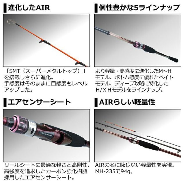 ダイワ 紅牙テンヤゲーム AIR MH-235SMTB / 一つテンヤ | 釣具 釣り