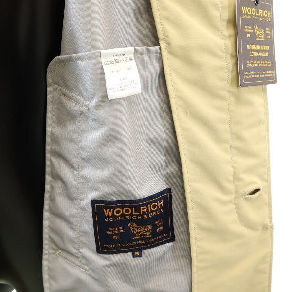 新品未使用 ウールリッチ バルカラー ナイロン コート WOOLRICH 日本製 ステンカラー M ベージュ メンズ 【200823】