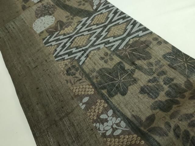 平和屋本店■極上　摺型友禅　京都　多ち花　九寸開き名古屋帯　松皮菱花文　逸品　DZAA6295kh5 平和屋本店□極上 摺型友禅 京都 多ち花 九寸開き名古屋帯 松皮菱花文