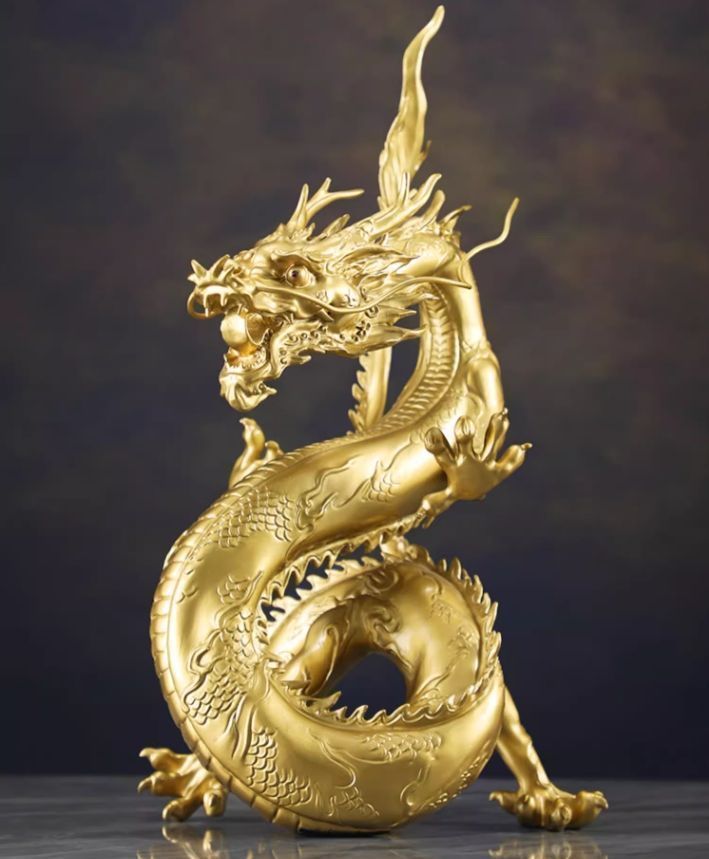 龍の置物☆ 風水グッズ 五本爪龍 竜真鍮 龍神 ドラゴン アイテム パワー