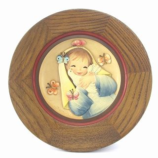 ヴィンテージ ANRI ホアン フェランディス 1975年 マザーズデイ 母の日 木彫りプレート ブラウン